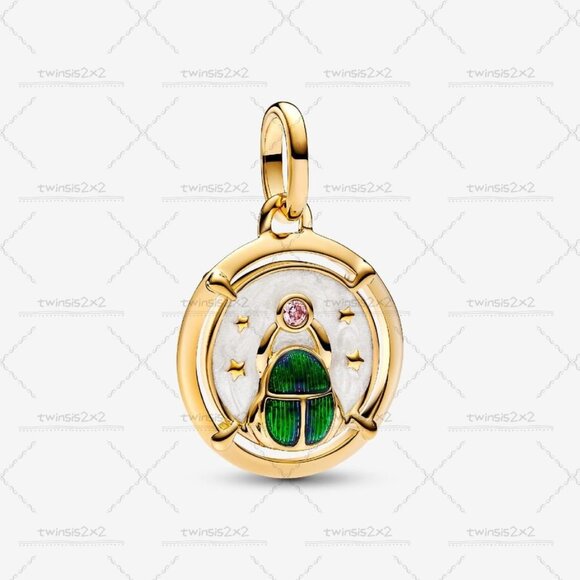 Pandora Scarab Beetle Medallion Charm|Pendant - Picture 1 of 2